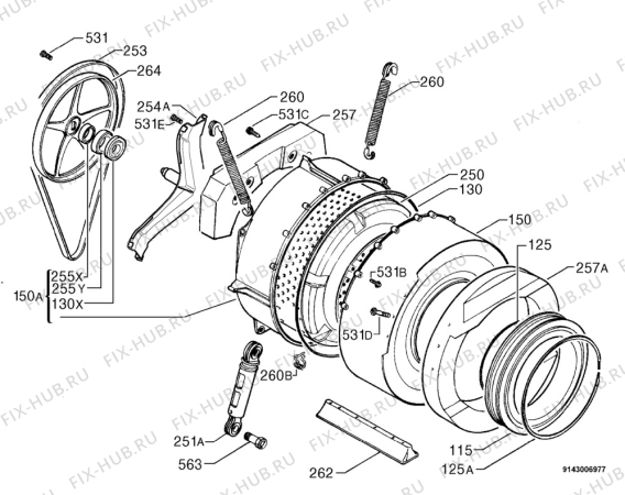 Взрыв-схема стиральной машины Elektro Helios TF1230 - Схема узла Functional parts 267